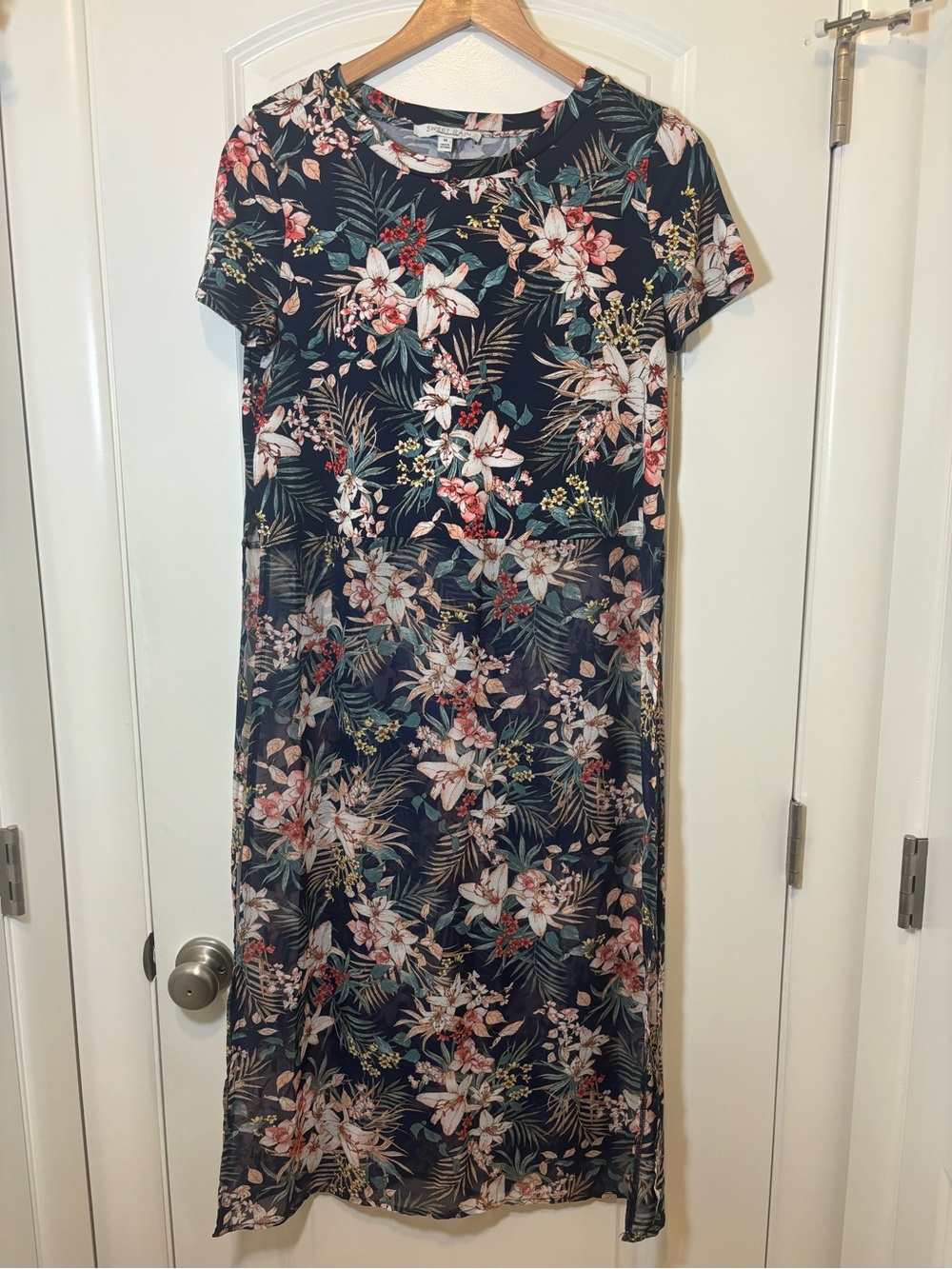 Sweet Rain Navy Floral with Pink & Cream Blooms